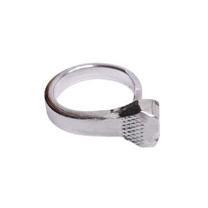 Silver Tone Women's Metal Bent Nail Ring - Size 6.5-7